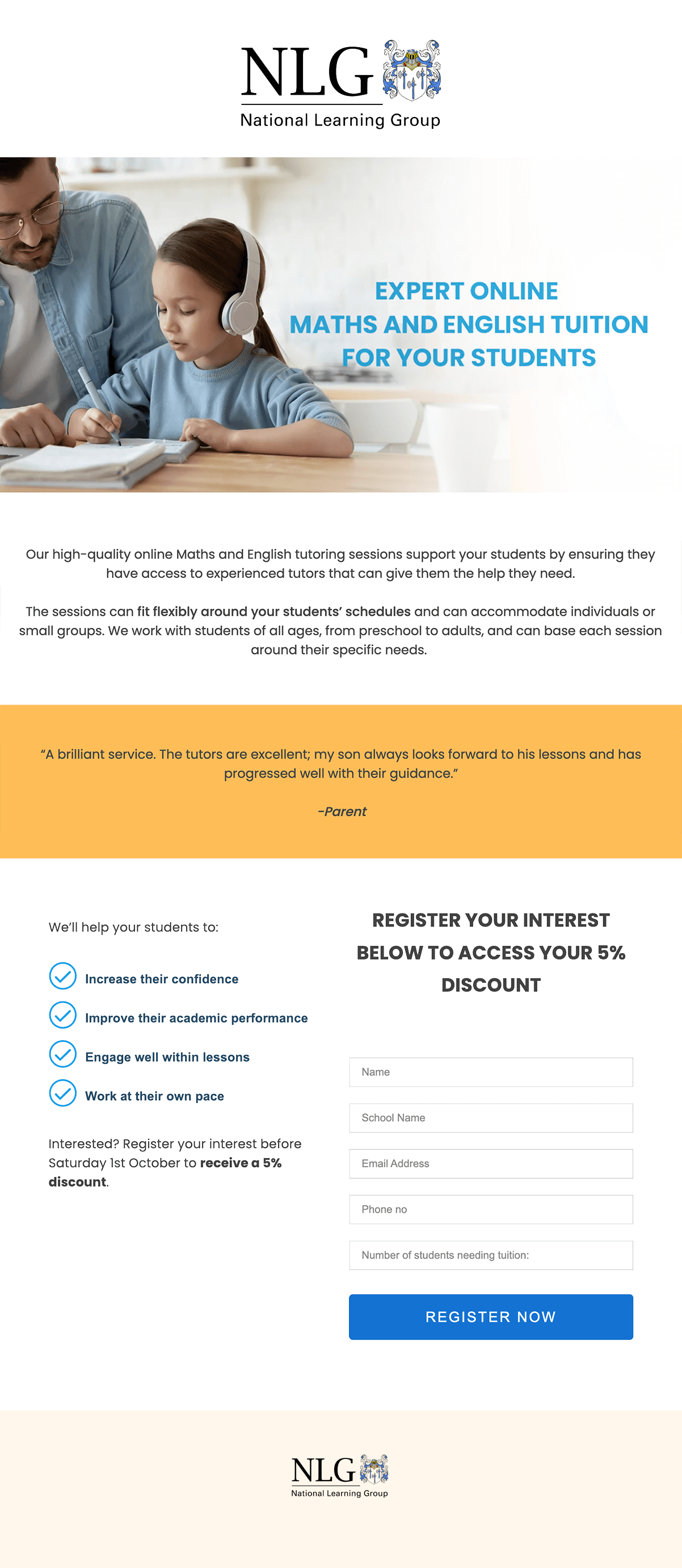 NLG landing page