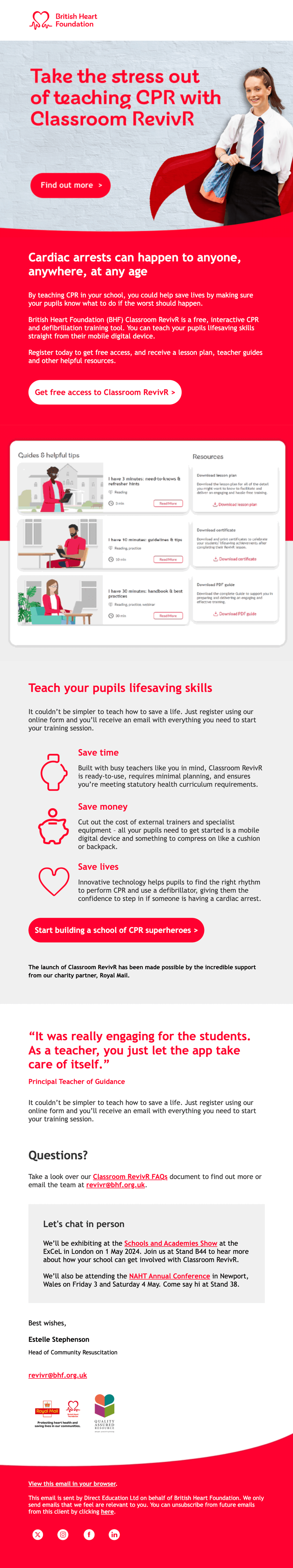 BHF email design