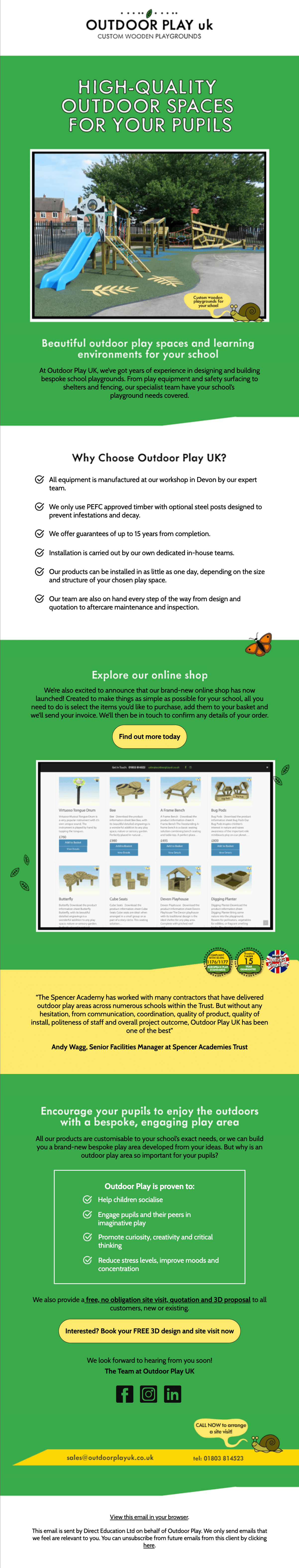 Outdoor Play email design