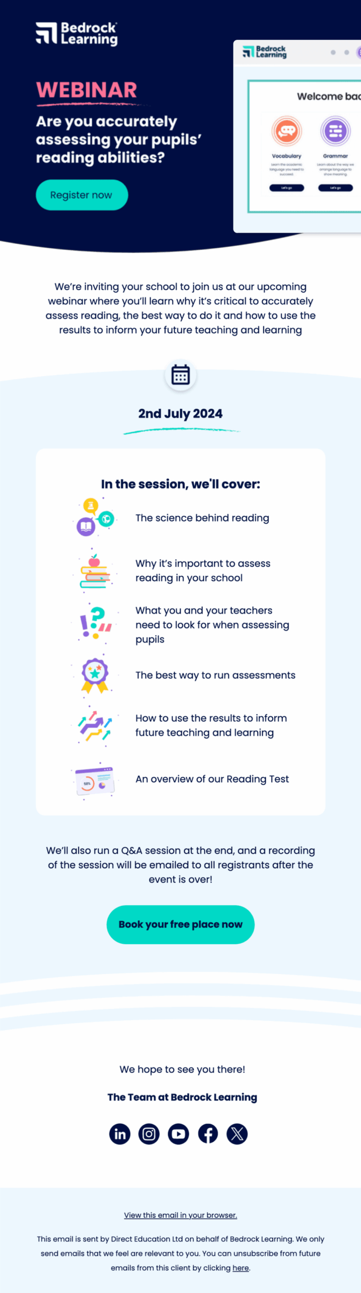 Bedrock Learning email design