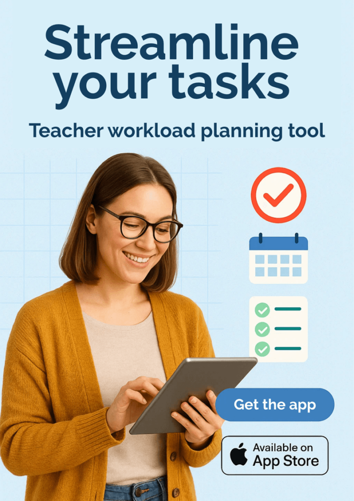 Promo for a workload planning app aimed at teachers