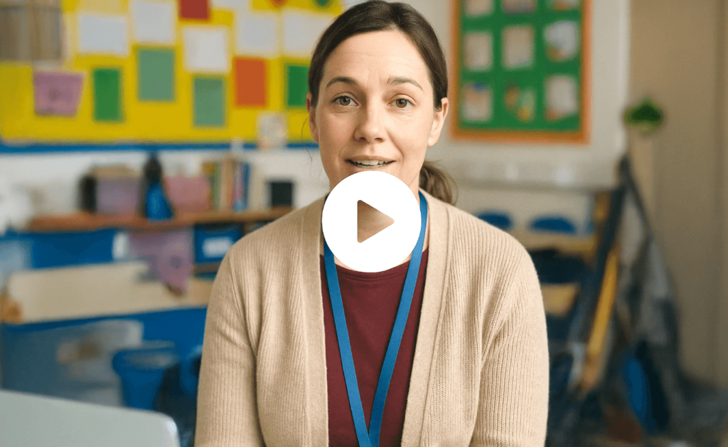 Teacher giving a video case study