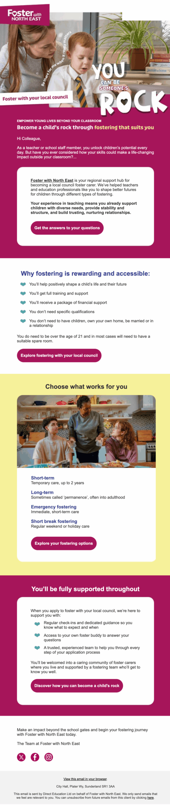 Foster with North East email design