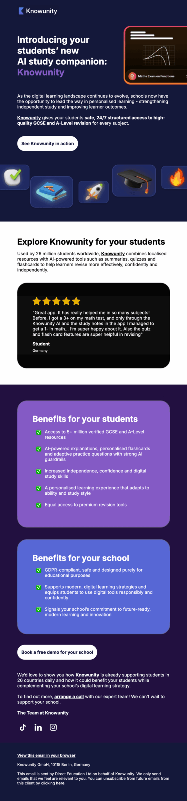 Knowunity email design