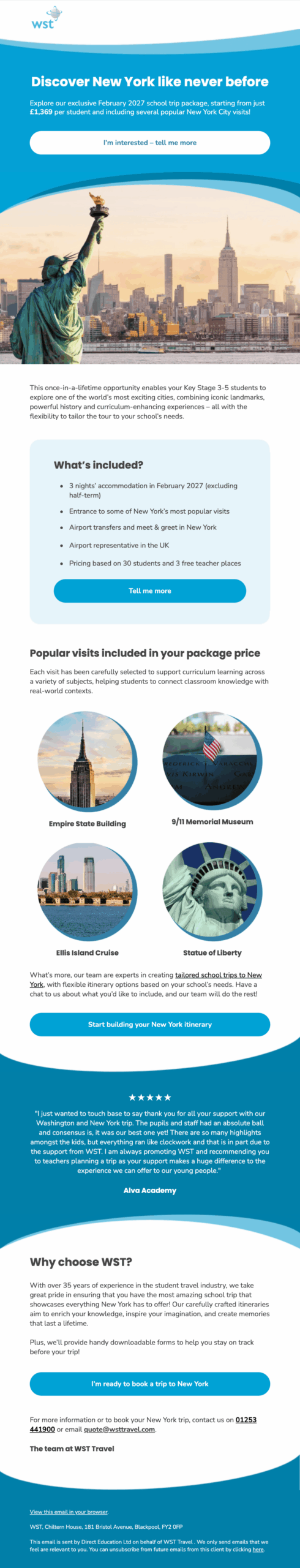 NGT Travel email design