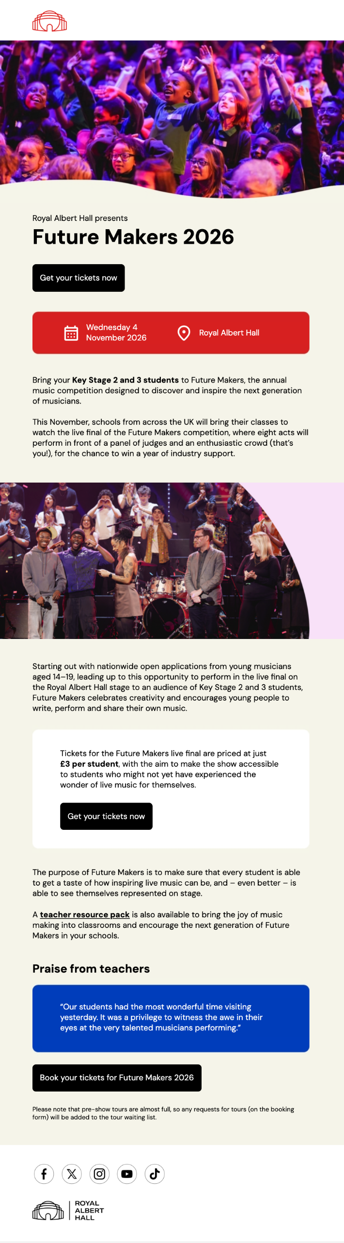 Royal Albert Hall email design