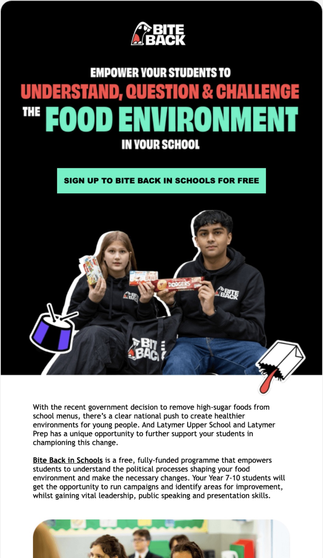 Bite Back email campaign example 1