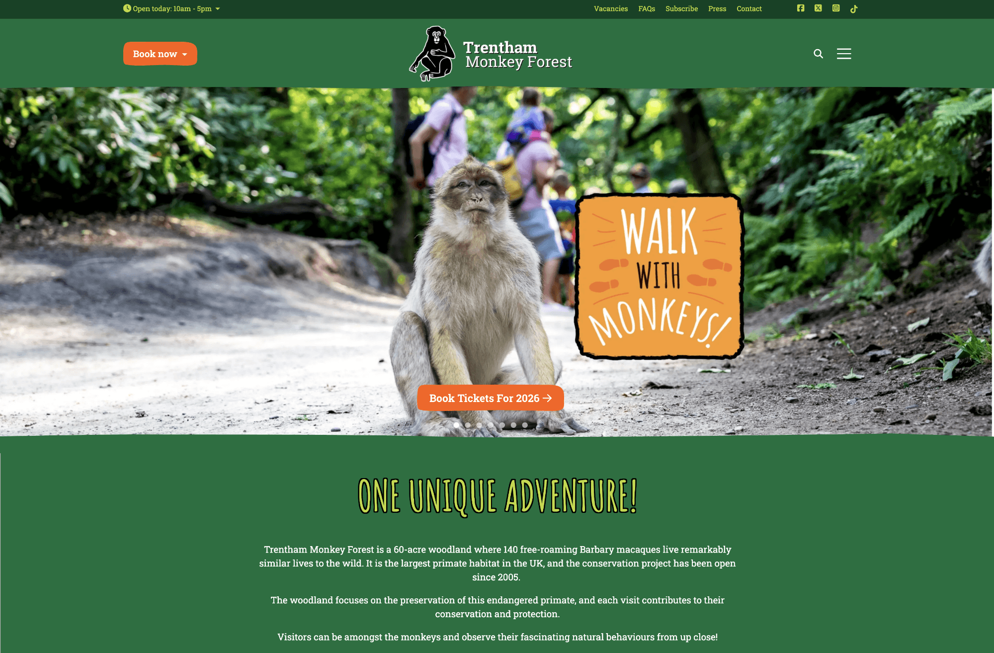 The Trentham Monkey Forest website