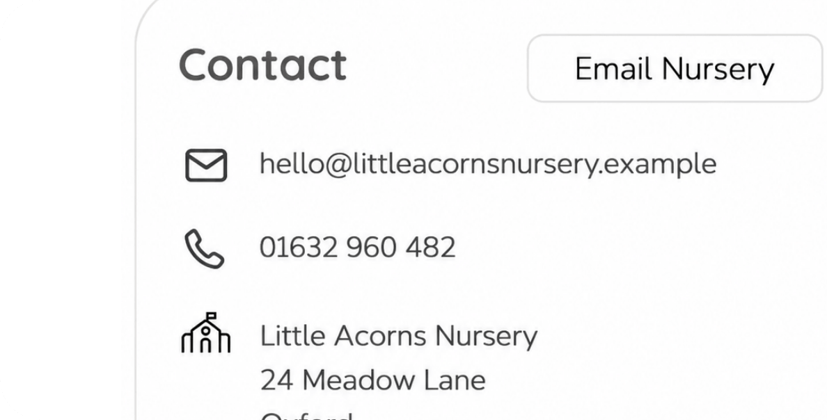 Email addresses & telephone numbers example